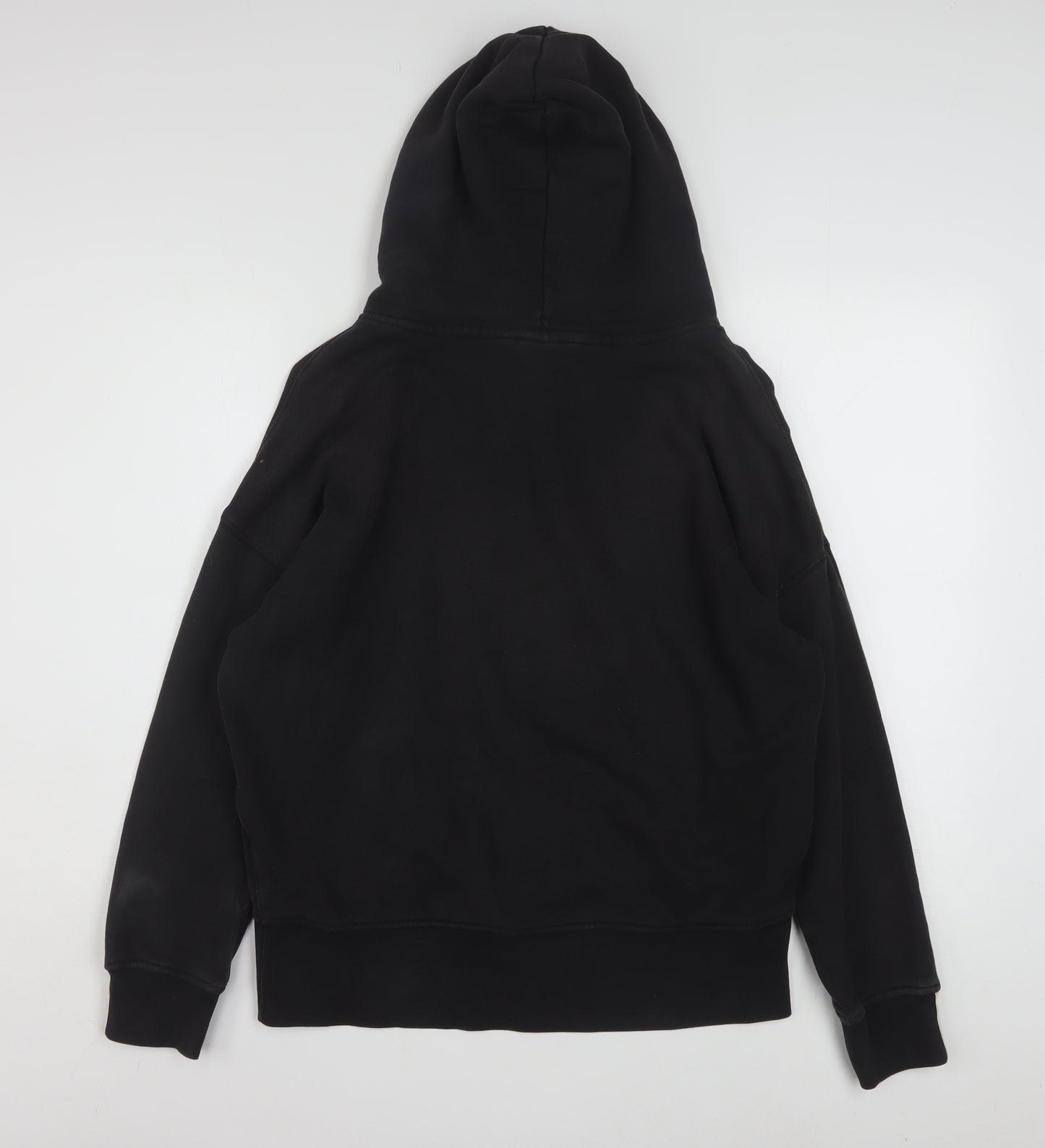 Adidas Women Black Size 10 Pullover Hoodie with Striped Cuffs