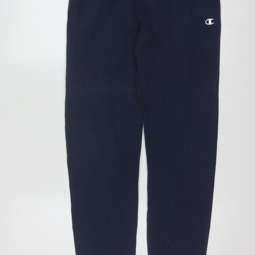 Champion Boys Blue Fleece Jogger Trousers XL 14 Years Elastic Waist