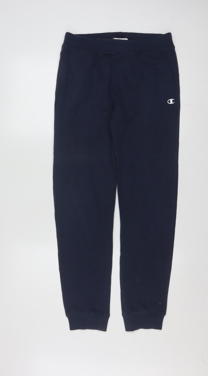 Champion Boys Blue Fleece Jogger Trousers XL 14 Years Elastic Waist