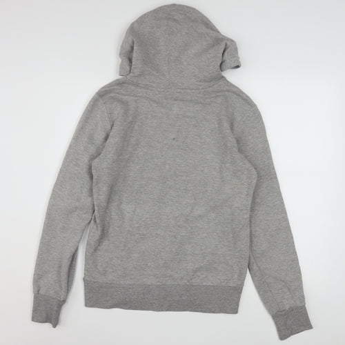 Puma Womens Grey Hoodie UK 12 Pullover Cotton Blend Logo Sweatshirt