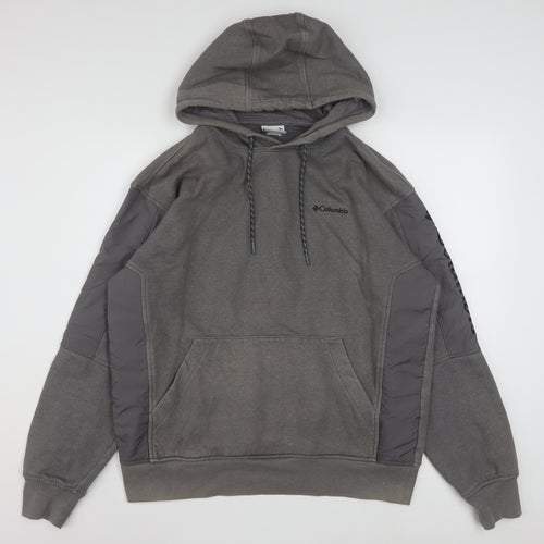 Columbia Men's Grey Pullover Hoodie L Fleece Outdoor Sweatshirt