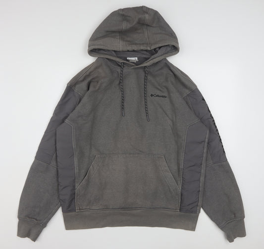 Columbia Men's Grey Pullover Hoodie L Fleece Outdoor Sweatshirt