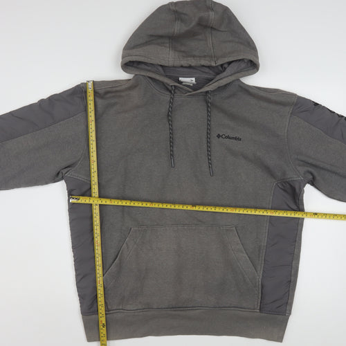Columbia Men's Grey Pullover Hoodie L Fleece Outdoor Sweatshirt