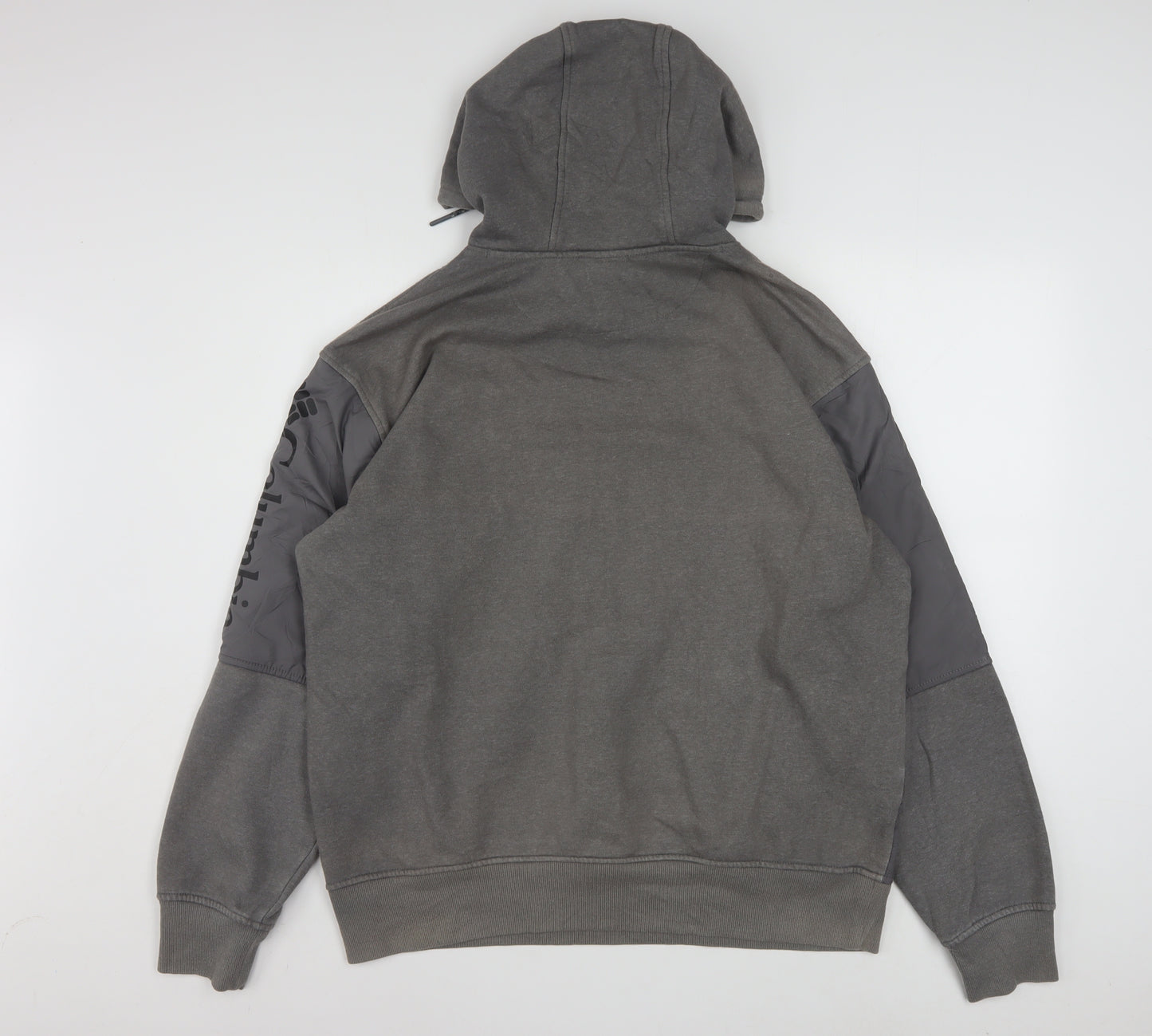 Columbia Men's Grey Pullover Hoodie L Fleece Outdoor Sweatshirt