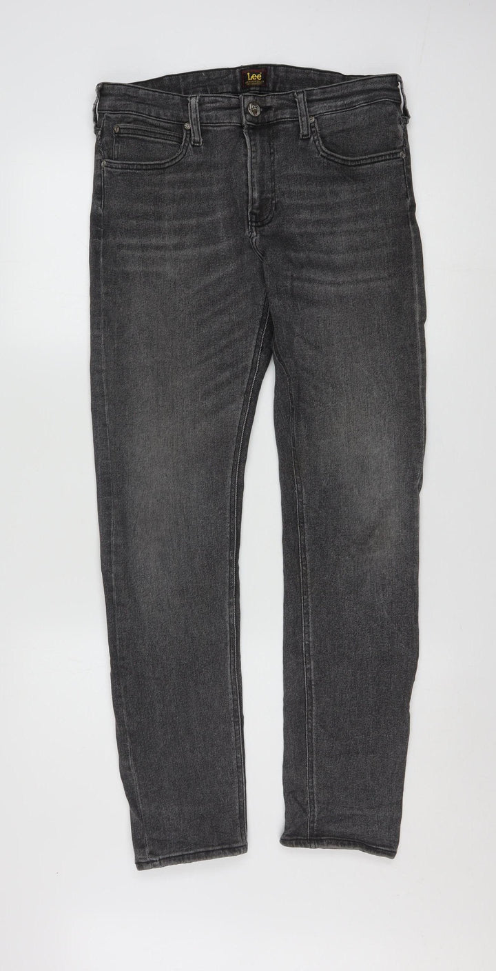 Lee Men’s Grey Malone Slim Fit Jeans W31 L30 Mid Rise Denim