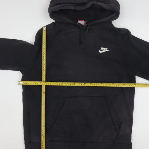 Nike Men's Black Pullover Hoodie Size M Logo Fleece Sweatshirt