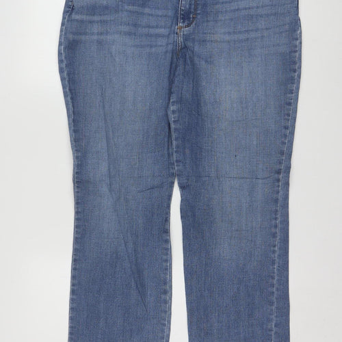 Lee Womens Blue Straight Leg Relaxed Fit Mid Rise Jeans Size 16