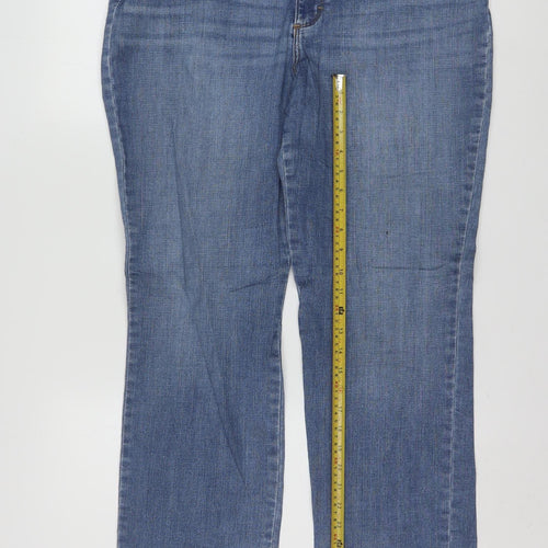 Lee Womens Blue Straight Leg Relaxed Fit Mid Rise Jeans Size 16