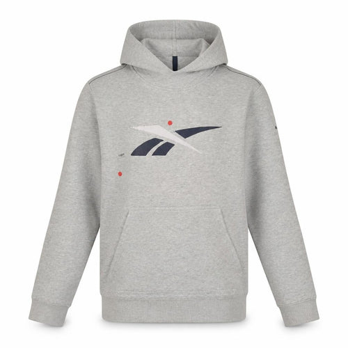 Reebok Girls Grey Hoodie 11-12 Years Pullover Graphic Logo Sweatshirt