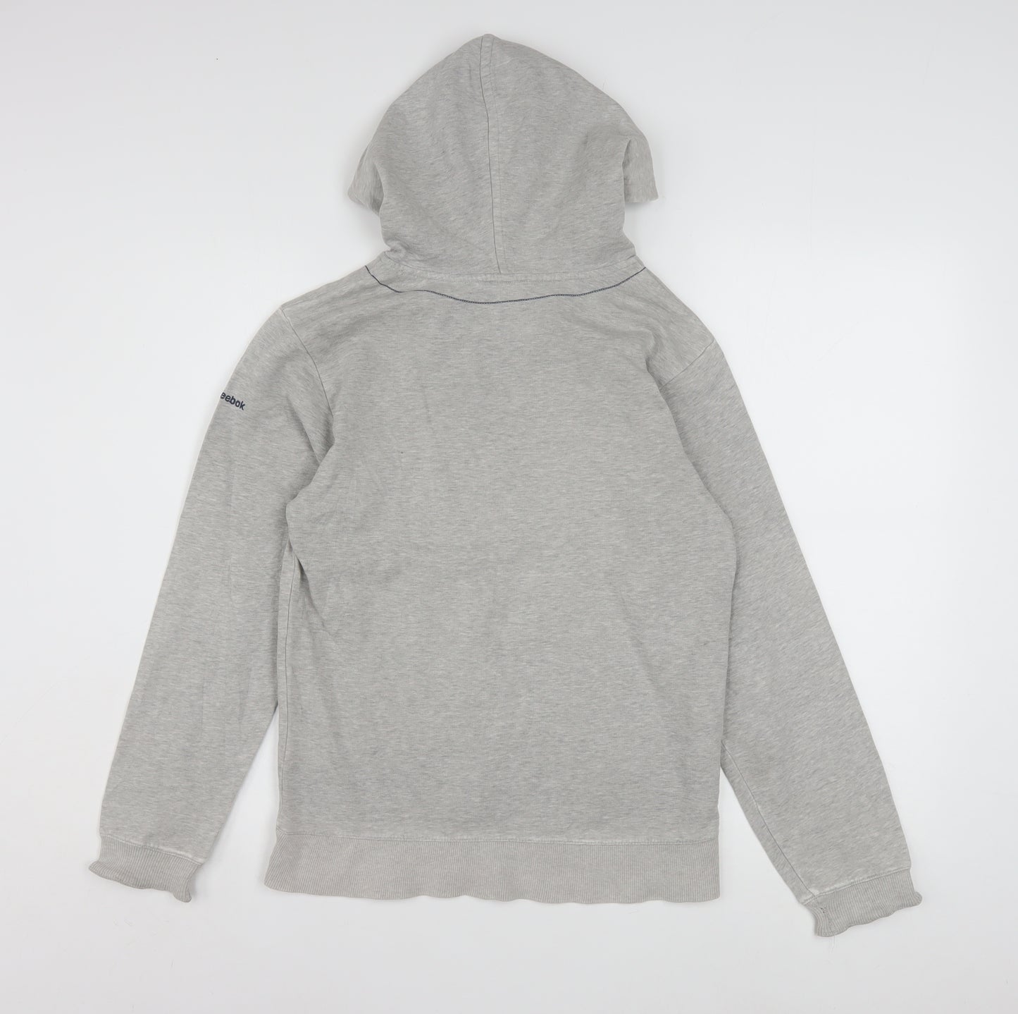 Reebok Girls Grey Hoodie 11-12 Years Pullover Graphic Logo Sweatshirt