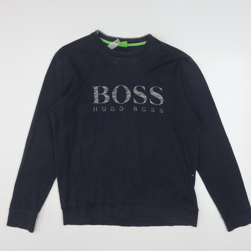 Hugo Boss Men's Blue Slim Fit Logo Sweatshirt XL