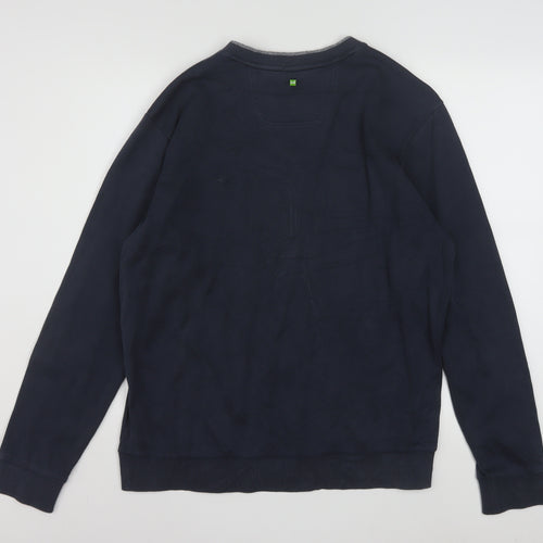 Hugo Boss Men's Blue Slim Fit Logo Sweatshirt XL