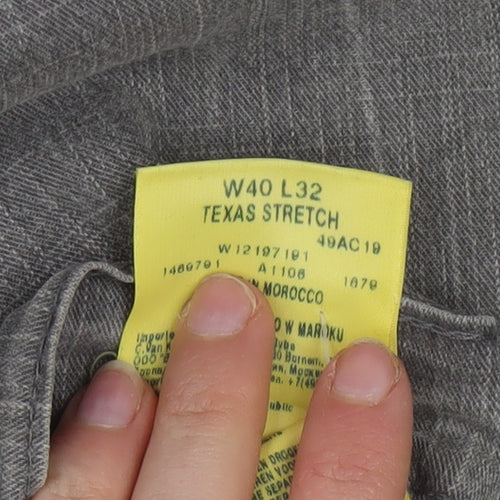 Wrangler Men's Grey Texas Stretch Straight Jeans W40 L32