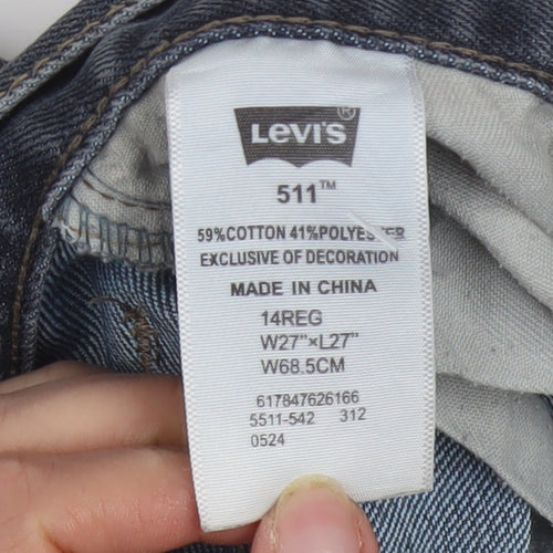 Levi's 511 Women's Blue Skinny Jeans Size 14 Regular Cotton Blend