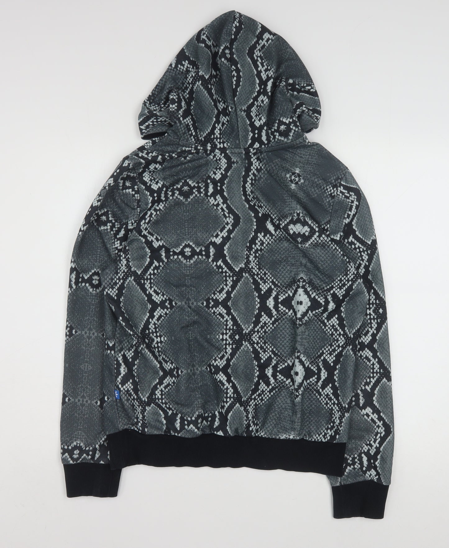 Adidas Womens Black Snake Print Pullover Hoodie Size 14 UK