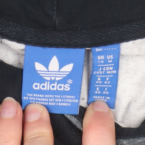 Adidas Womens Black Snake Print Pullover Hoodie Size 14 UK