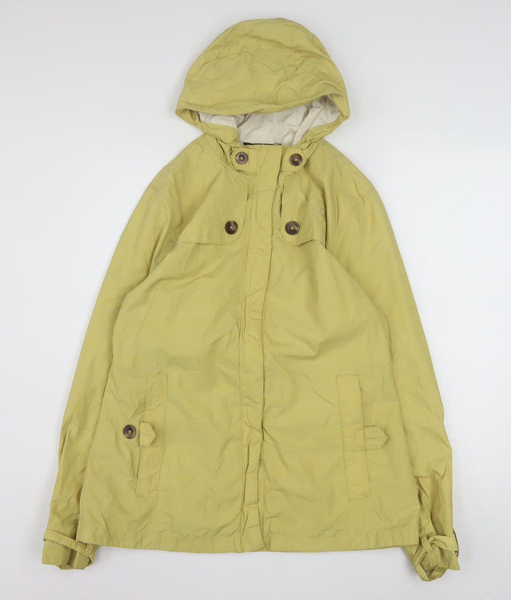 The North Face Womens Yellow Waterproof Hooded Rain Coat M