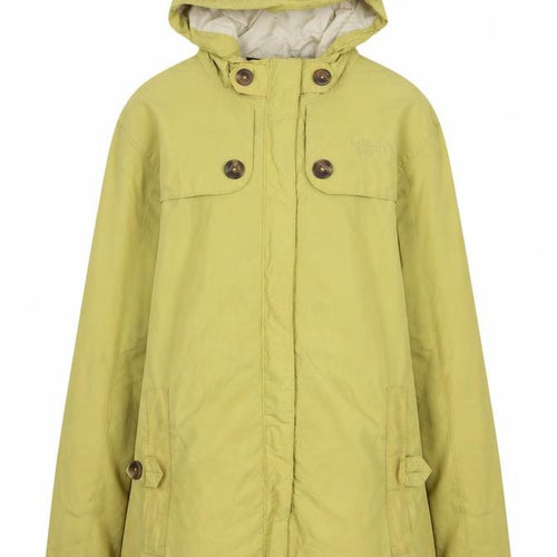 The North Face Womens Yellow Waterproof Hooded Rain Coat M