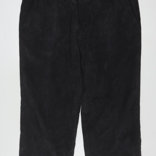 Cortefiel Men's Black Corduroy Chino Trousers Size 2XL 38W