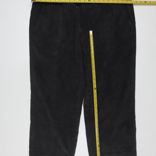 Cortefiel Men's Black Corduroy Chino Trousers Size 2XL 38W