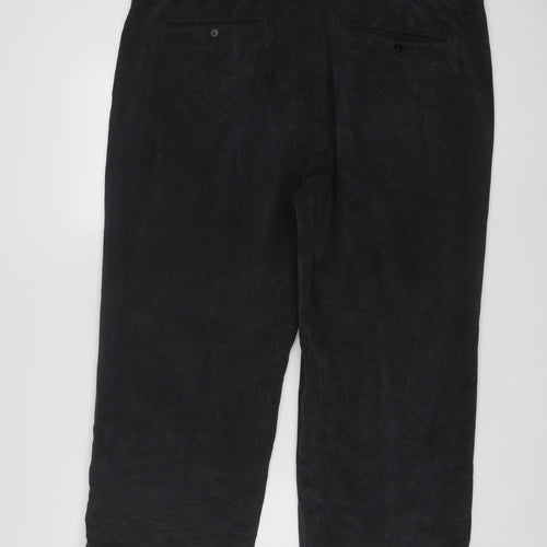 Cortefiel Men's Black Corduroy Chino Trousers Size 2XL 38W