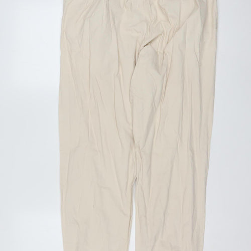 Puma Men Beige Cotton Jogger Trousers XL Regular Fit
