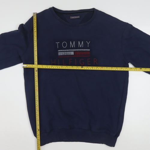 Tommy Hilfiger Men's Blue 2XL Pullover Sweatshirt Crew Neck Embroidered Logo