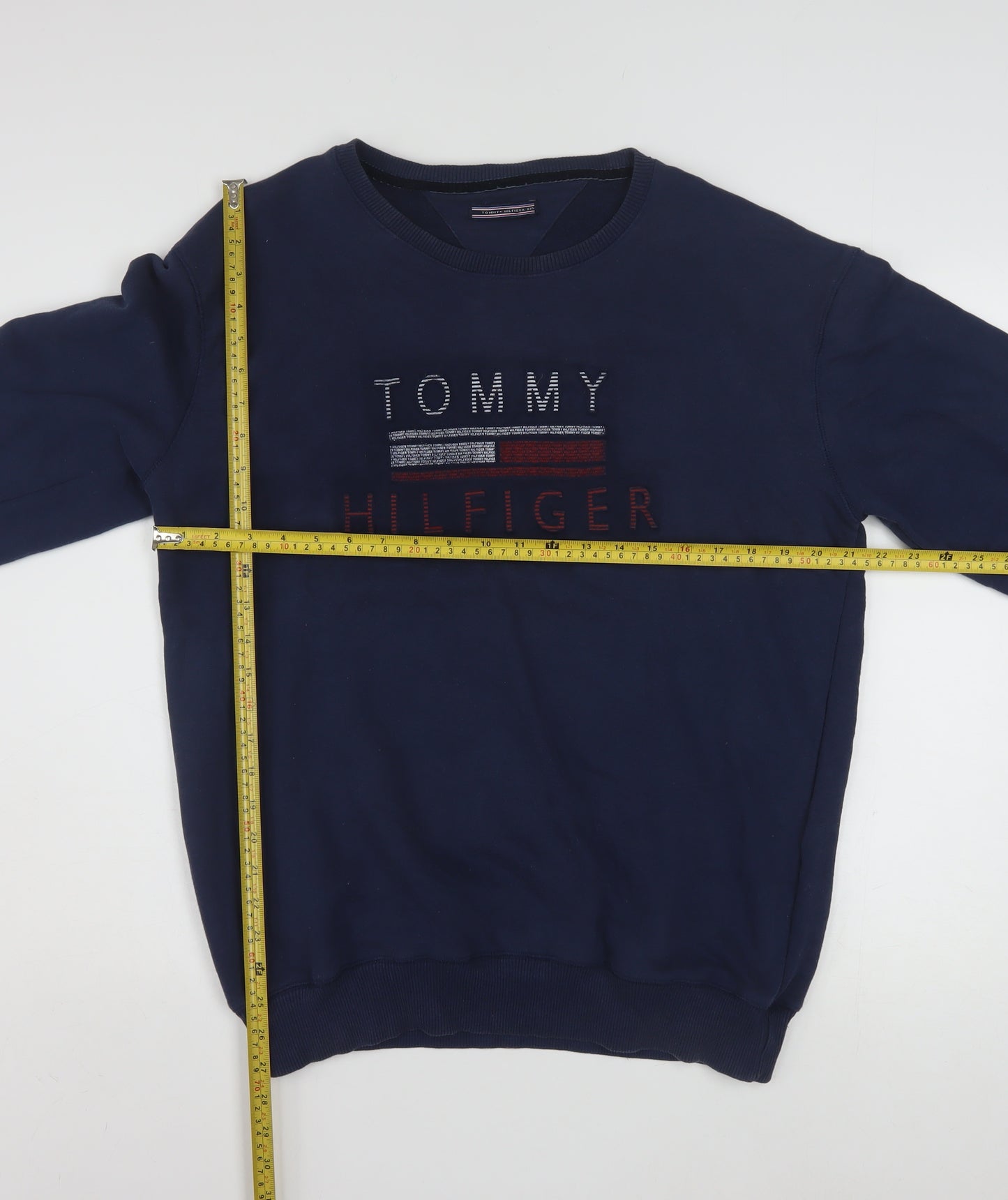 Tommy Hilfiger Men's Blue 2XL Pullover Sweatshirt Crew Neck Embroidered Logo