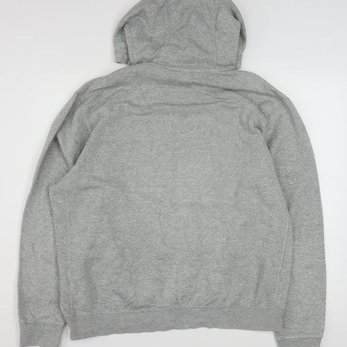 Nike Men’s Grey Pullover Hoodie L Regular Fit Logo Fleece
