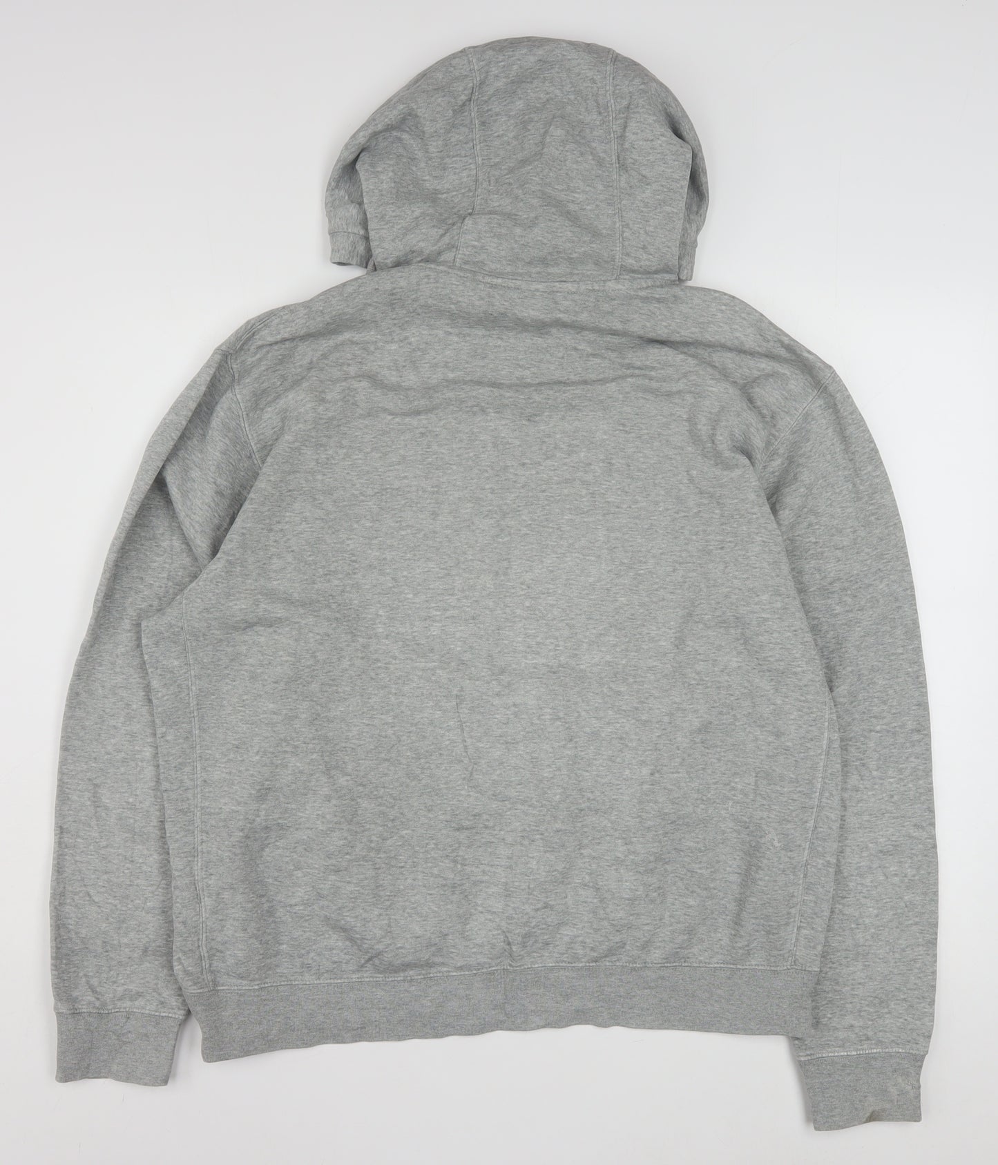 Nike Men’s Grey Pullover Hoodie L Regular Fit Logo Fleece