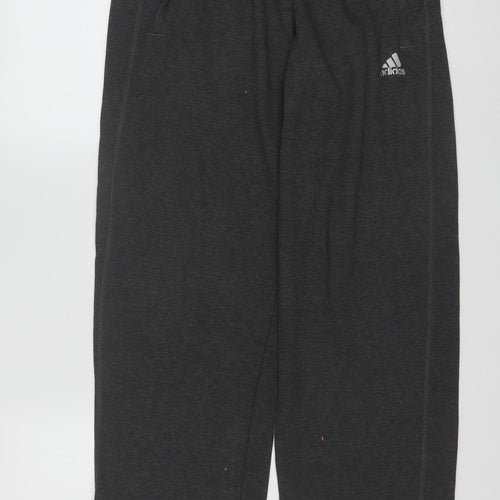 Adidas Men's Grey M Sweatpants Regular Fit Activewear Trousers