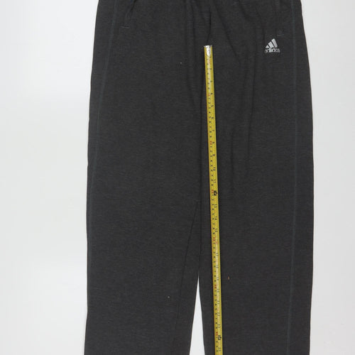 Adidas Men's Grey M Sweatpants Regular Fit Activewear Trousers