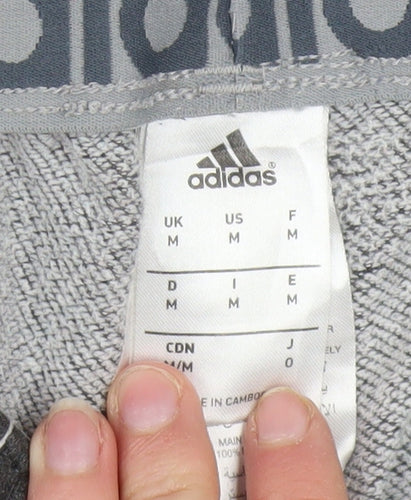 Adidas Men's Grey M Sweatpants Regular Fit Activewear Trousers