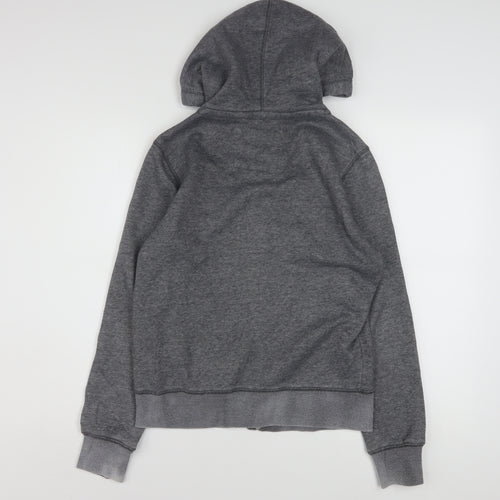 Hollister Women Grey Full Zip Hoodie Medium Embroidered SoCal Logo