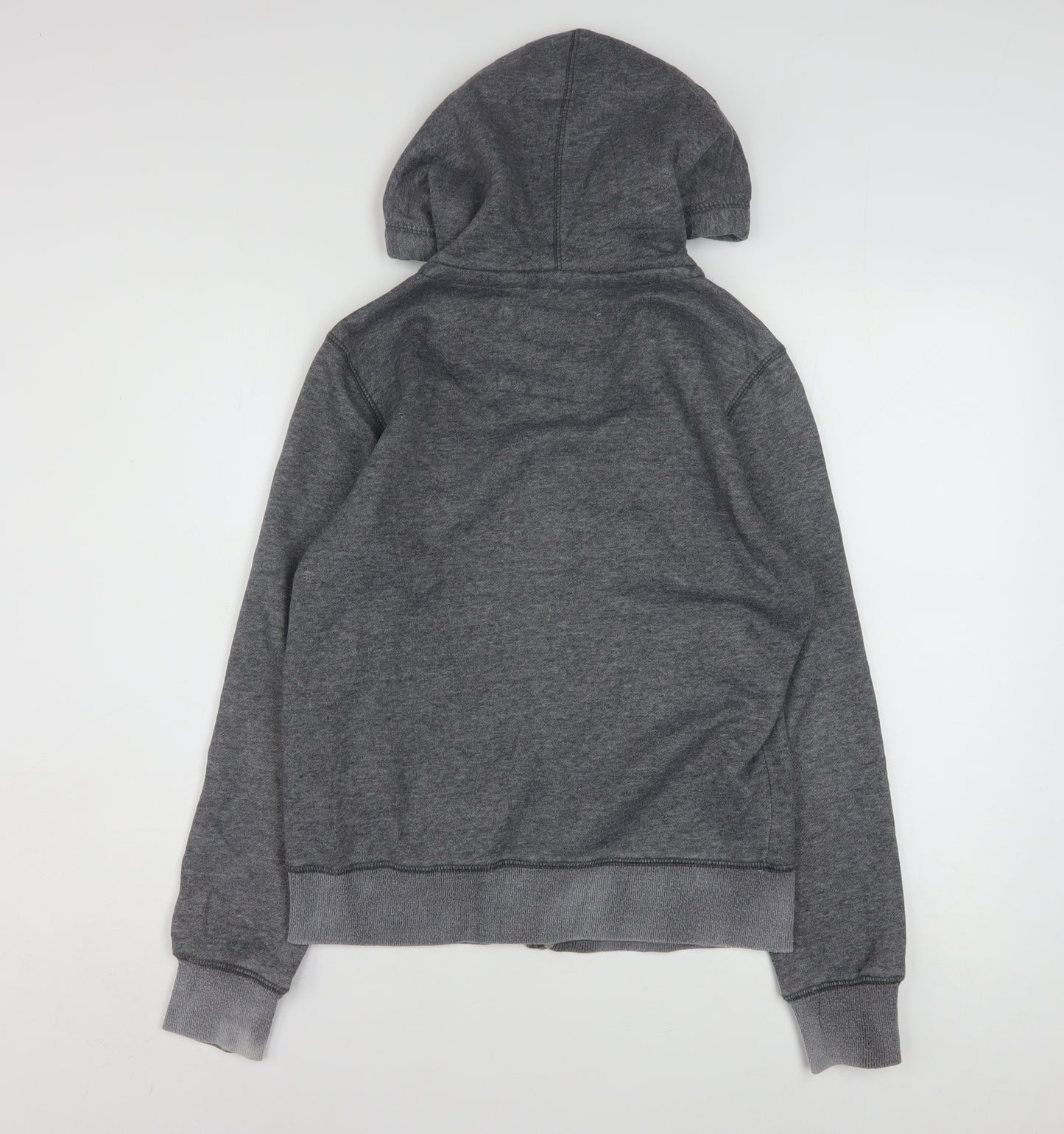 Hollister Women Grey Full Zip Hoodie Medium Embroidered SoCal Logo