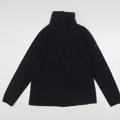 Columbia Womens Black Fleece Pullover Sweatshirt L 1/4 Zip Outdoor