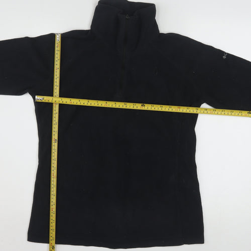 Columbia Womens Black Fleece Pullover Sweatshirt L 1/4 Zip Outdoor