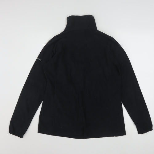 Columbia Womens Black Fleece Pullover Sweatshirt L 1/4 Zip Outdoor