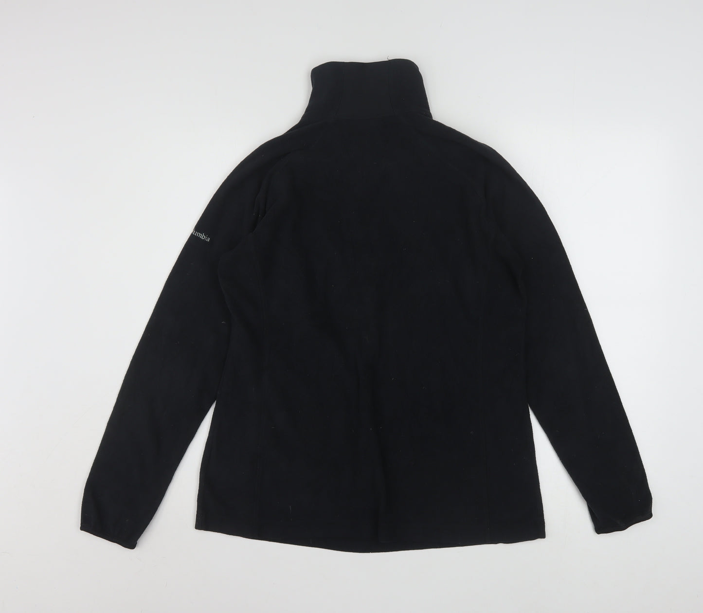 Columbia Womens Black Fleece Pullover Sweatshirt L 1/4 Zip Outdoor