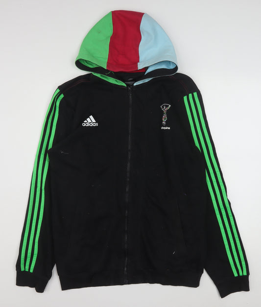 Adidas Harlequins Men’s Black Full Zip Hoodie Size L