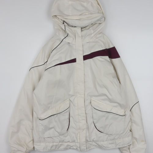 Columbia Women's Cream Hooded Puffer Jacket L Waterproof Winter Coat