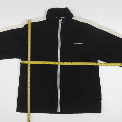 New Balance Womens Black L Windbreaker Jacket with Zip Pockets