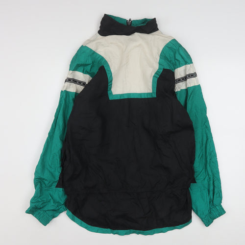 Sunterra Men’s Black Green White 90s Windbreaker Jacket Size S Retro