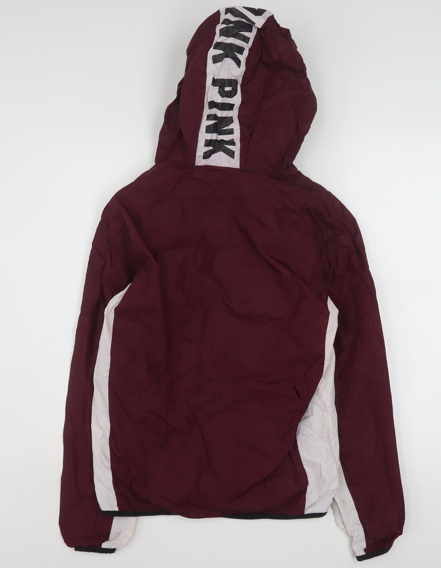 Victoria's Secret PINK Women's Red Windbreaker Jacket XS Hooded Zip Casual