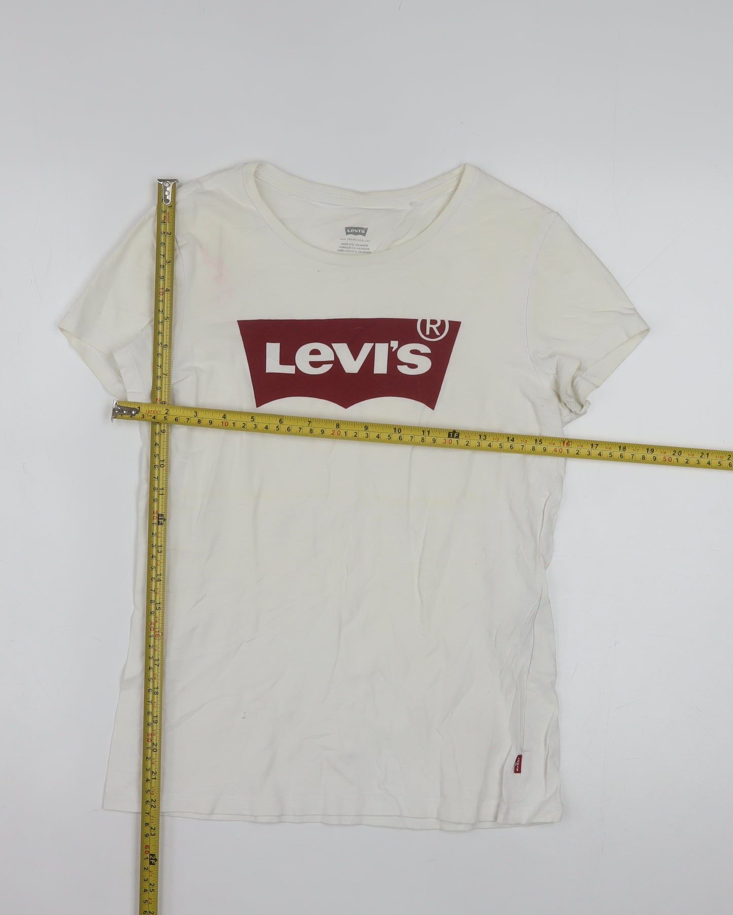 Levi's Womens White Logo Crew Neck Short Sleeve Cotton T-Shirt S