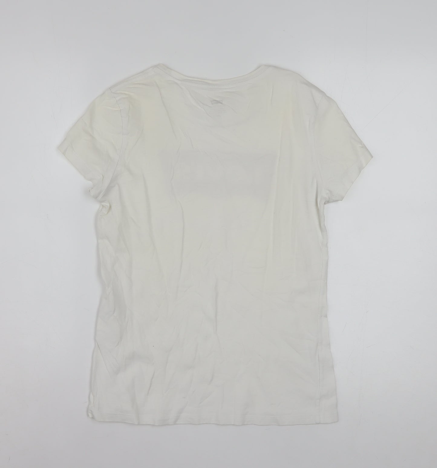 Levi's Womens White Logo Crew Neck Short Sleeve Cotton T-Shirt S