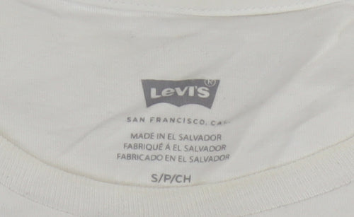 Levi's Womens White Logo Crew Neck Short Sleeve Cotton T-Shirt S