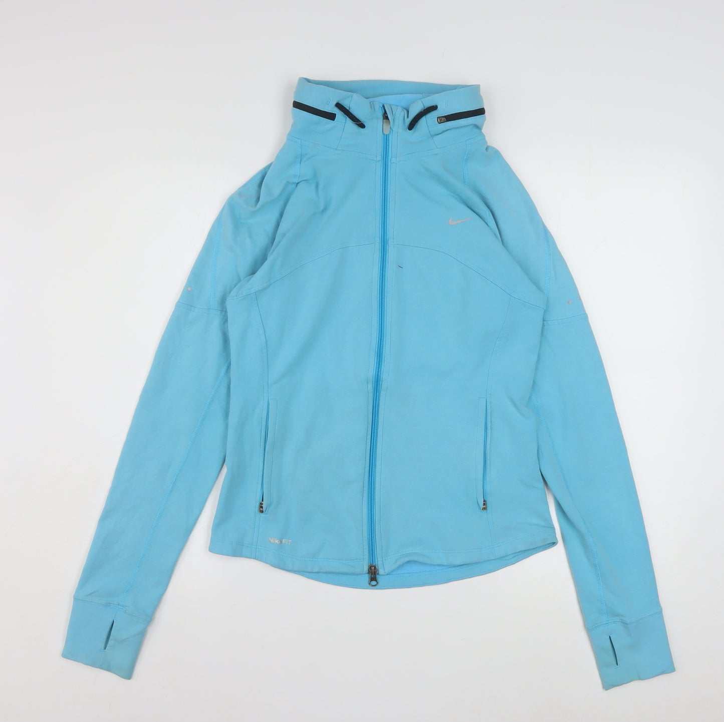 Nike Women's Blue Track Jacket Size 12 Full Zip Athletic Fit