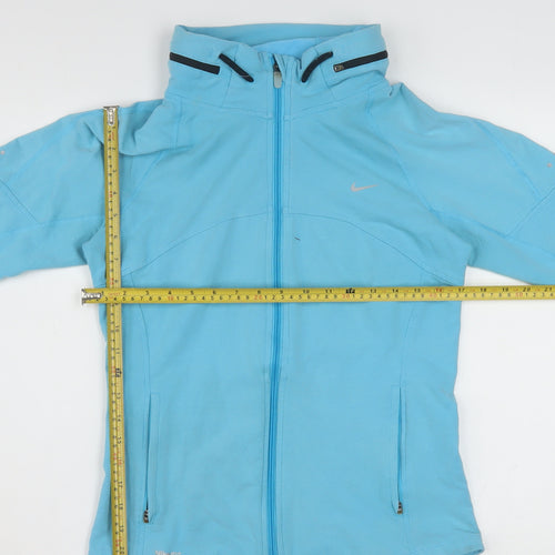 Nike Women's Blue Track Jacket Size 12 Full Zip Athletic Fit