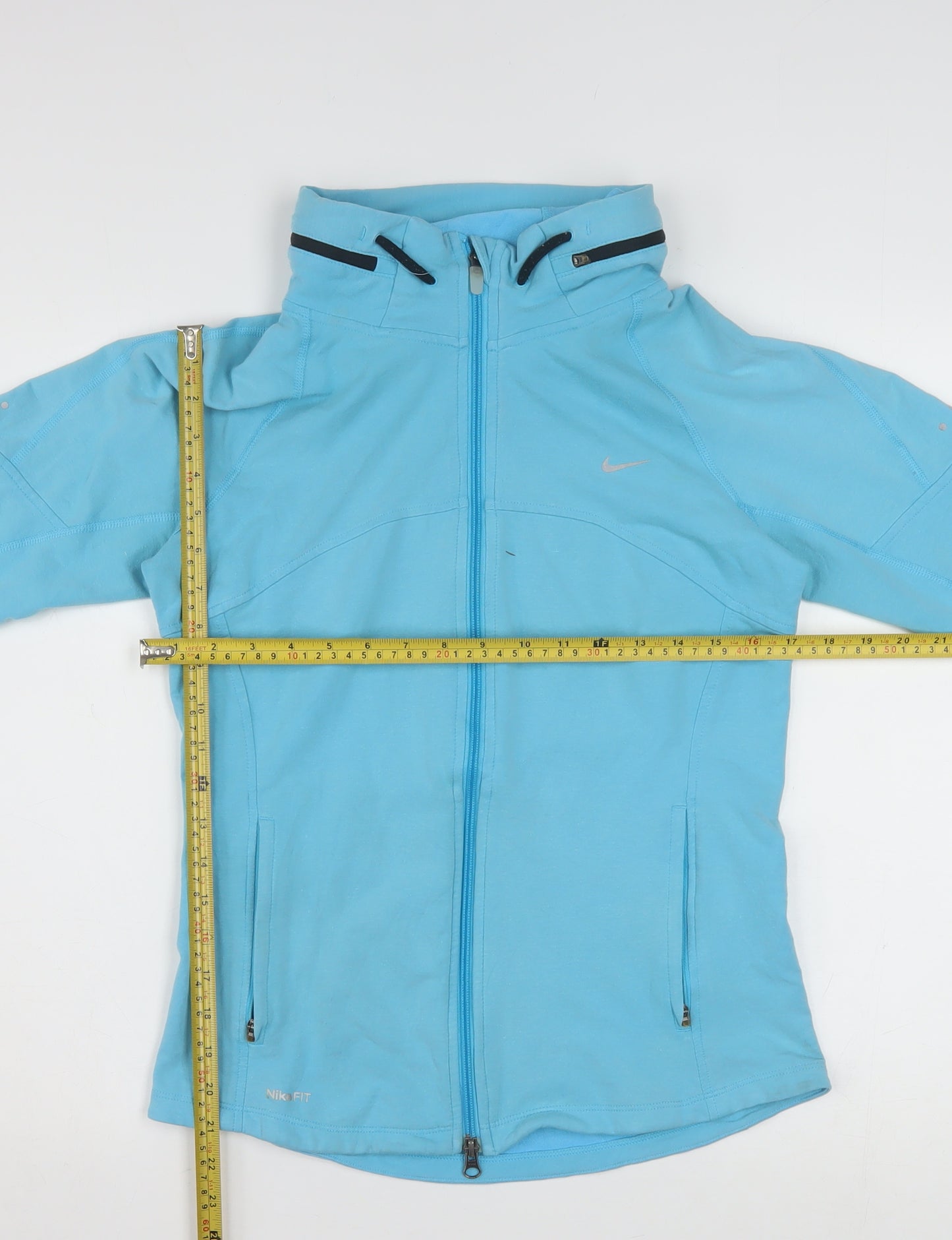 Nike Women's Blue Track Jacket Size 12 Full Zip Athletic Fit